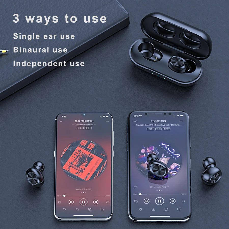 bluetooth fones com microfone caixa carregamento