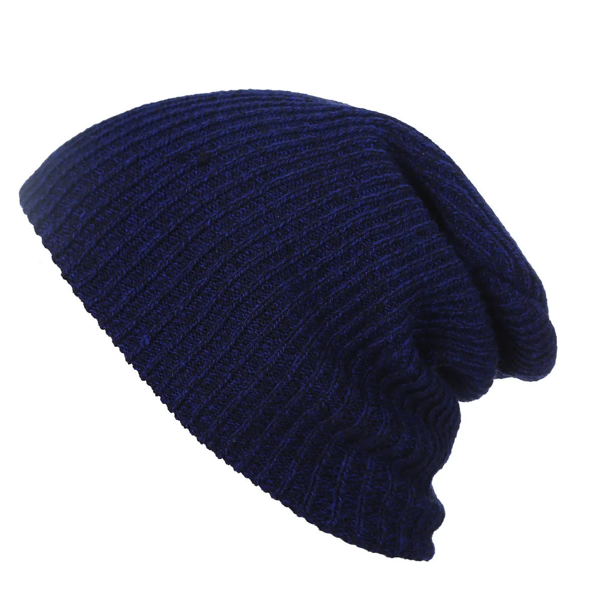 Горячая Распродажа, одноцветные Вязанные шерстяные головные уборы, шапка, модная унисекс зимняя теплая однотонная шапка