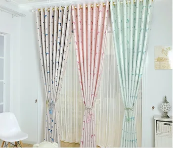 

Sun - Ion Star - Moon Jacquard Shading Curtains for Living Dining Room Bedroom.