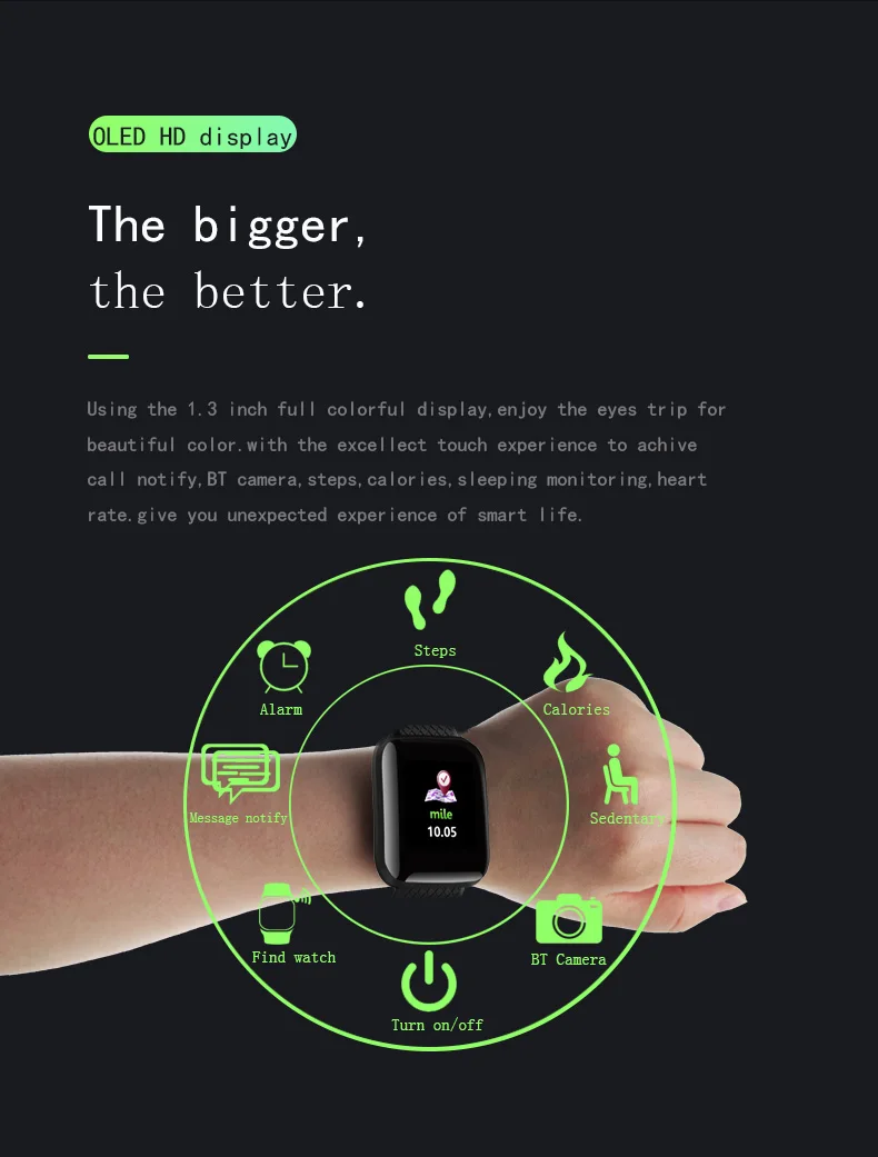 LEMFO D13 1," Bluetooth Смарт-часы для мужчин для Apple Watch пульсометр кровяное давление фитнес-трекер IP67 съемный смарт-браслет