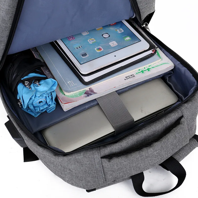 Рюкзак из ткани Оксфорд с usb зарядкой для подростков мужской и женский рюкзак