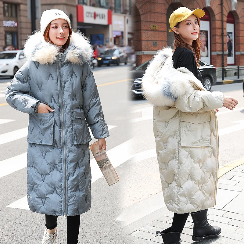Зимняя куртка Женская Толстая теплая парка с капюшоном Mujer хлопок ...