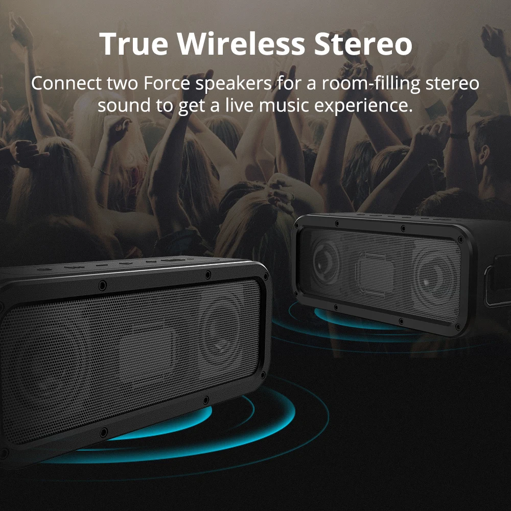 Tronsmart Element Force Bluetooth 5.0 Speaker Waterproof TWS Stereo Sound Wireless Speakers Support NFC/Voice Assistant/TF Card
