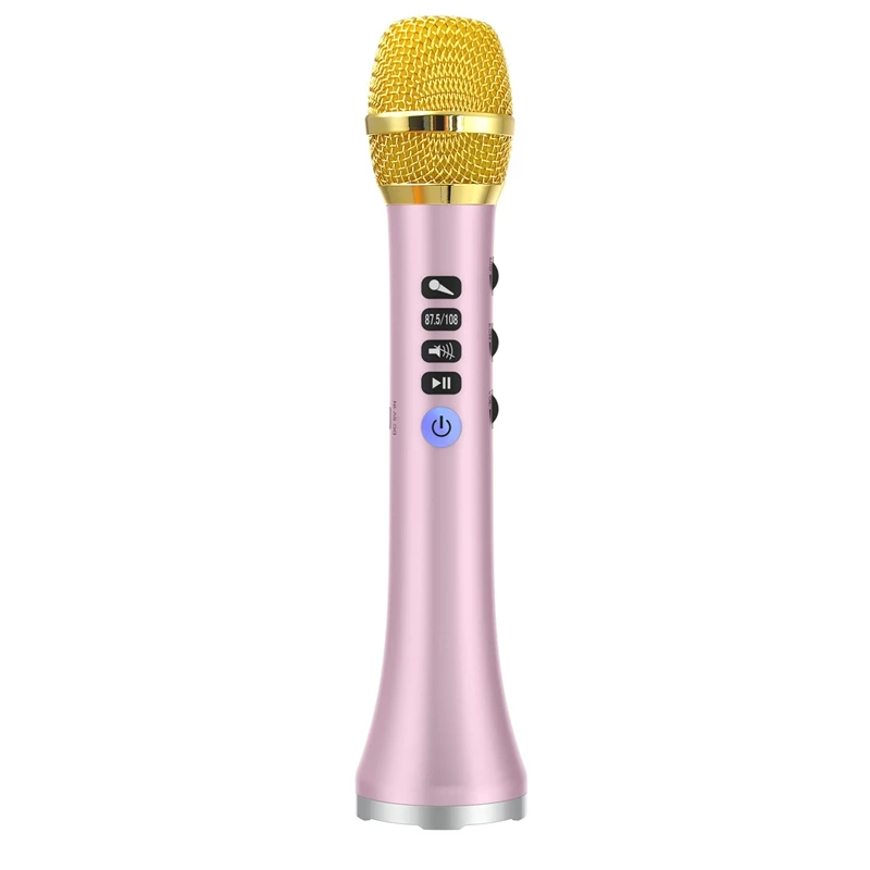 Rose Gold L-698D Профессиональный 20 Вт Портативный беспроводной Bluetooth караоке микрофон динамик с большой мощностью для пой/встречи - Цвет: Rose Gold