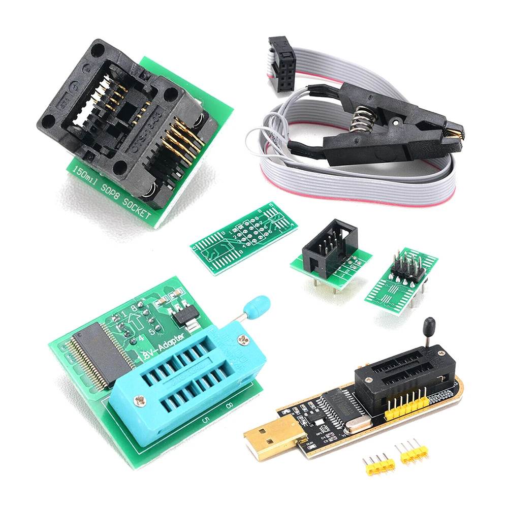 CH341A USB программист комплект с SOP8 зажим для EEPROM горелки BIOS проблесковый маячок SPI