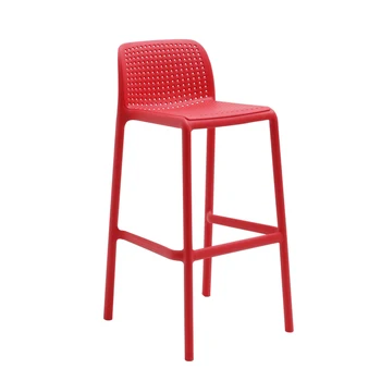

Nordic bar stool outdoor simple modern backrest household stacking high chair thick plastic
