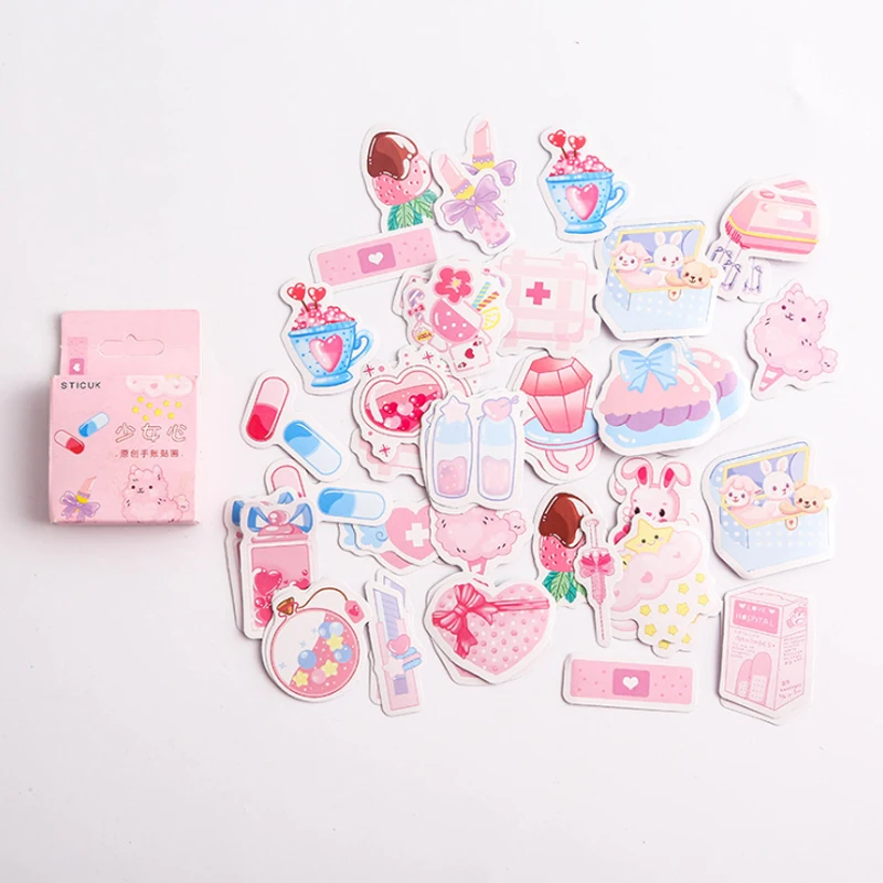 46 шт./упак. Алиса коробка для сообщений цветок мини Японская наклейка пакет Diy dariy Скрапбукинг милый журнал стикер s - Цвет: Teenage heart