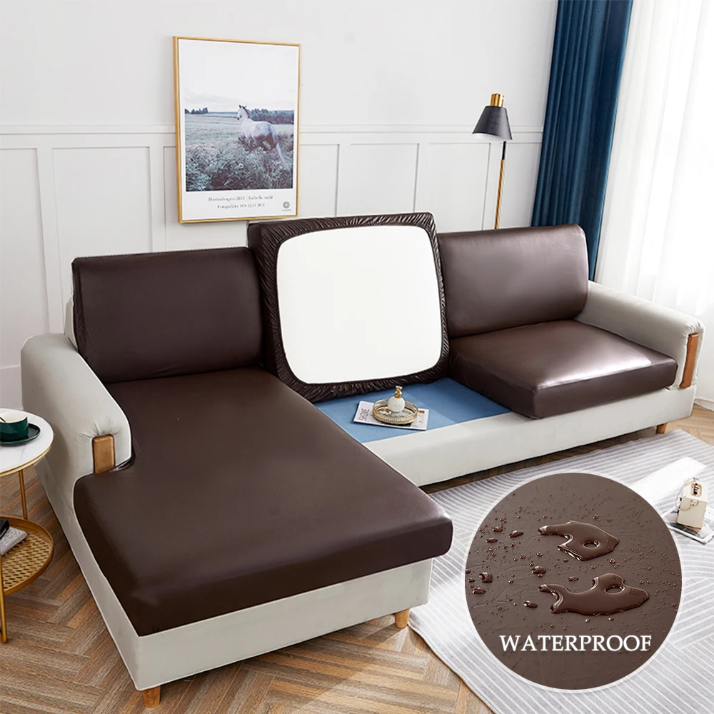 Sofa Seat Waterproof Cushion Cover Stretch Chair Washable Dustproof Removable Slipcover 1/2/3/4 Protective | Дом и сад