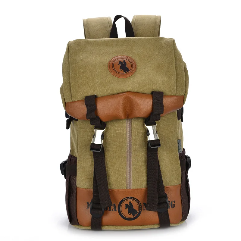 

2019 New Style Canvas Men Backpack Casual Computer Bag Travel Multi-functional Large Capacity with Lid Bag
