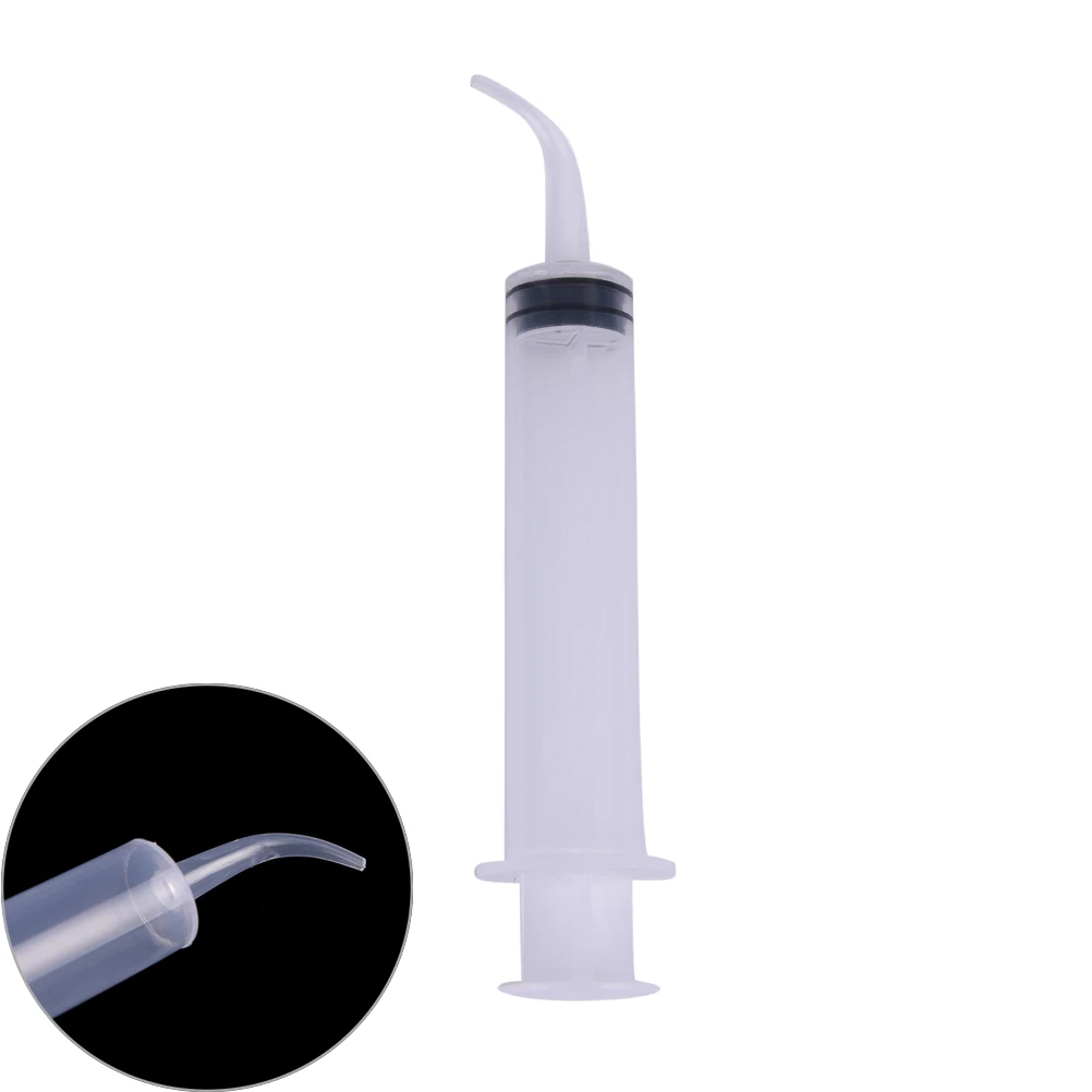 12ml Syringe With Curved Tip Dental Kit Tooth Whitening Material Dental Instrument Disposable Dental Irrigation New