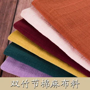 

135cmx100cm Slub Cotton Linen Thin Fabric Black White Solid Color Hemp Crepe Clothing Fabric Linen Summer Home DIY Sewing Fabric