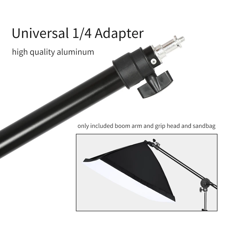 Light Stand Photographic Light Stand Rotatable Aluminum Adjustable Tripod Boom With 2m Light Stand Sandbag for Studio Photography Video