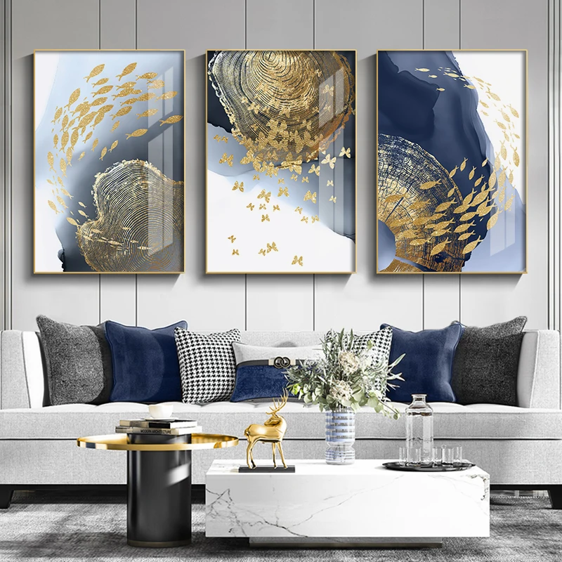 Golden-Butterfly-Fish-Canvas-Poster-Modern-Abstract-Painting-Nordic-Decoration-Wall-Art-Print-Picture-for-Living