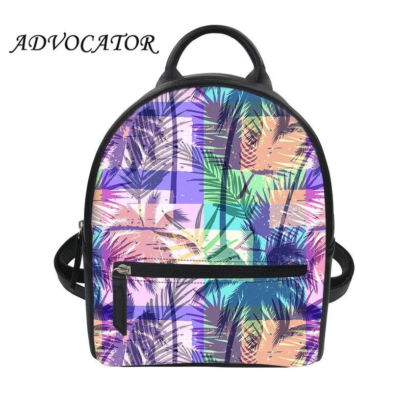 

Girls Mini Backpack Plant Landscape Printing Women PU Leathers Travel Backpack Book Bags for Students Mochilas Mujer De Moda