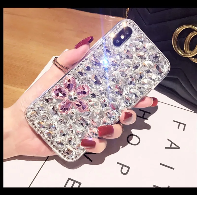 Цветок футляр с камнями для samsung A50 A70 A30 A40 A60 Note 9 8 10pro S10Lite S10E S10 S9 S8Plus M10 M20 M30 A10 A8 A9 A9S Coque