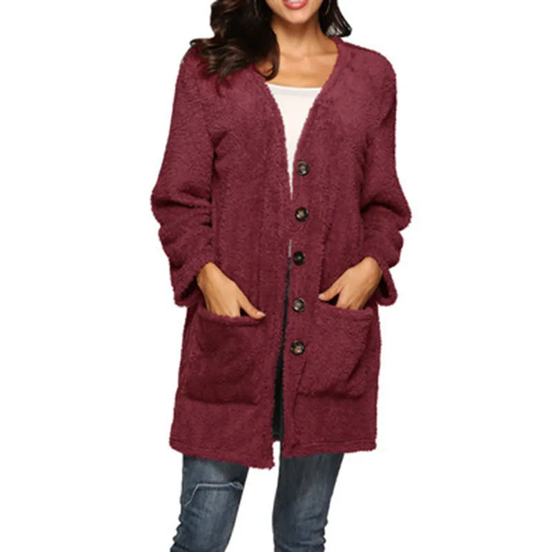 Maternity Coat Maternity Clothes Single-Breasted Double-Faced Fleece Warm Mid-Length Cardigan Jacket Women's Clothing Plus Size