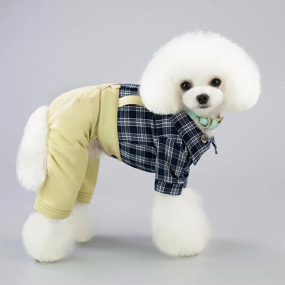 Весенне-осенняя одежда для собак в британском стиле; удобные дышащие модные милые джентльменские подтяжки; брюки; одежда для маленьких собак