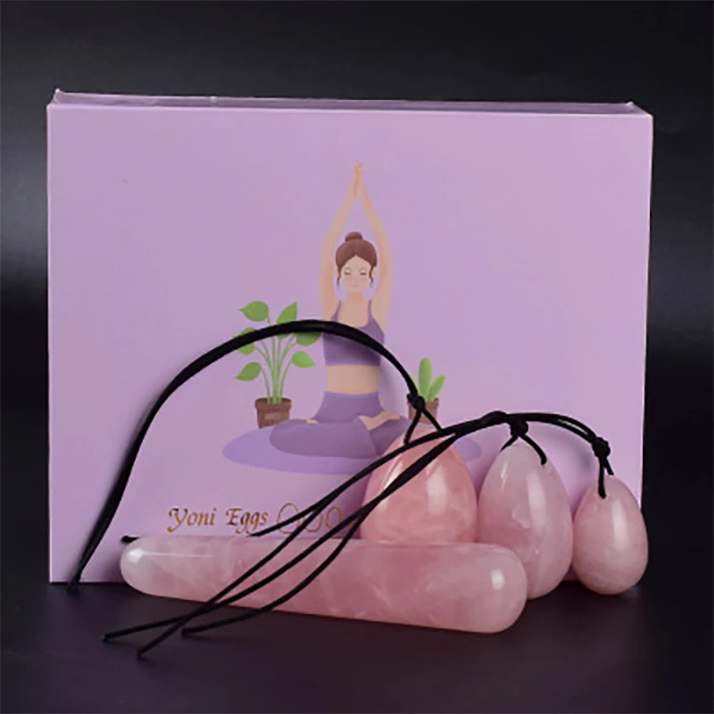 Natural Rose Quartz Yoni Egg Jade Eggs Women Kegel Exerciser Vaginal Muscles Tightening Ball Jade Massager Crystal Kegel Eggs