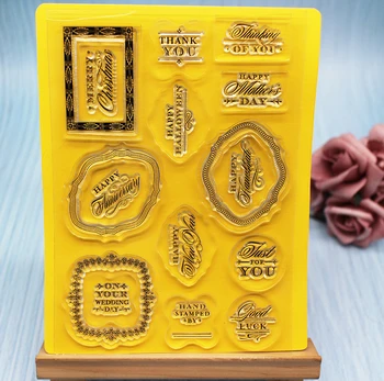 

Inscription label/flower mirror Transparent Clear Stamps for DIY Scrapbooking/Card Making/Kids Christmas Fun Decoration Supplies