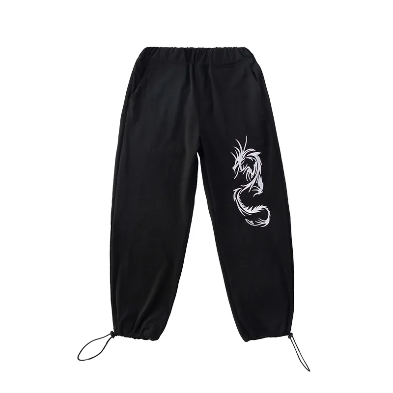 black pants Детская крутая модная одежда в стиле хип-хоп черная короткая куртка топ, Пальто повседневные штаны для бега для девочек, костюм для джазовых танцев, одежда - Цвет: black pants