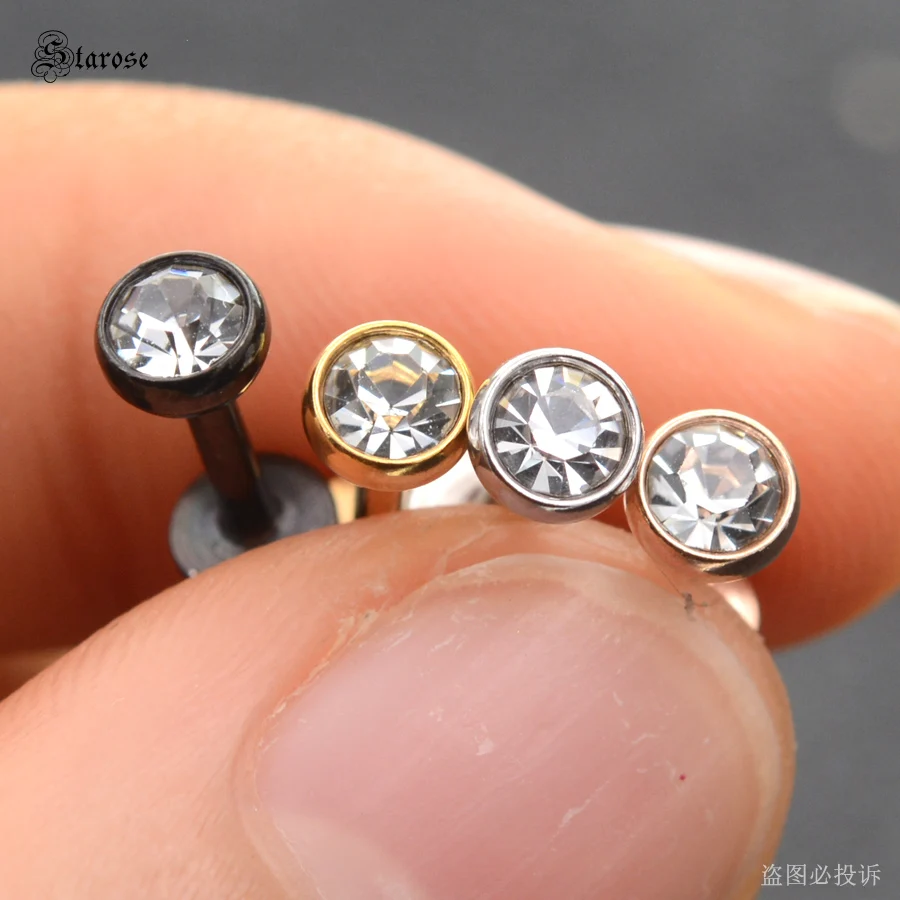 Starose 2 шт. 1,2x6/8 мм 1,5~ 4mm бак для воды с жемчужный нос гвоздик для пирсинга пирсинг уха раковины губная серьга нос кольцо козелка пирсинг спираль серьги