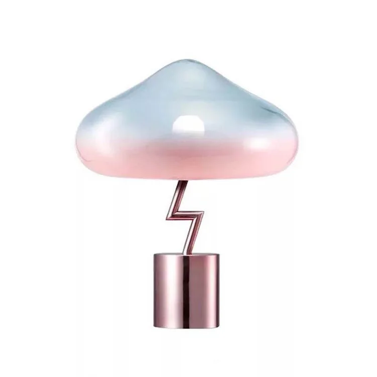 

Simple post-modern personalized color white mushroom cloud children's room bedroom designer model room small desk lamp