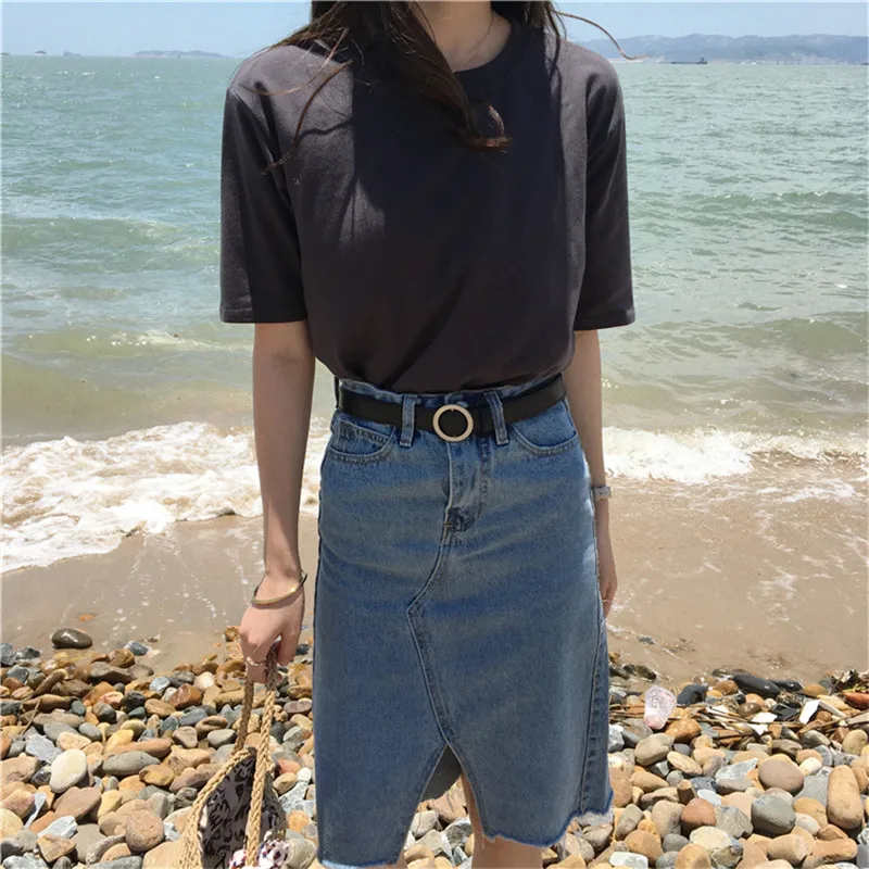 95% Cotton Candy Colors T Shirt Summer Women Loose Solid Tee Shirt Female Short Sleeve Tops Tees Causal O-Neck Basic T-shirt