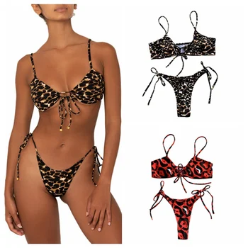 

NewWomen Liva Girl Swimsuit Sexy High Waist Bikini Push-Up Padded Bra Beach Swimwears Enchanting Swimsuits Leopard Print Biquini