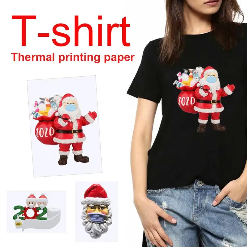 

1pcs Cute Christmas Series Pattern Thermal Transfer Paper Santa Thermal Printing Paper Transfer Clothes Kids Xmas Cartoon Patche