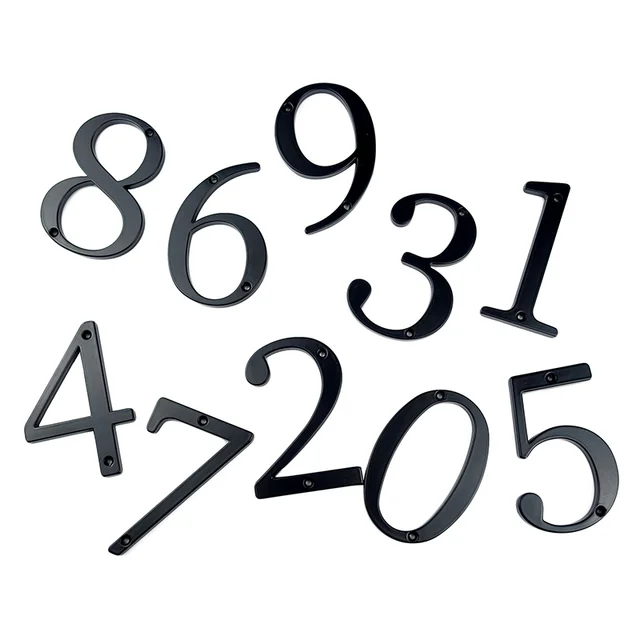 Fekete 4 "101Mm-Es Modern Házszám A Ház Ajtó Címe Otthoni Szám Számjegyek Cink Ötvözet Nagy Postafiók-Cím Jel #0-9 - Image 6
