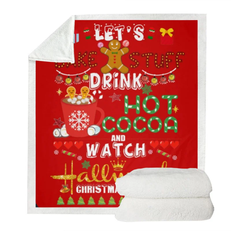 C This Is My Hallmark Christmas Movie Watching Blanket Double-Sided Thickening Super Soft Warm Plush Throws For Adults And Kids - Color: C