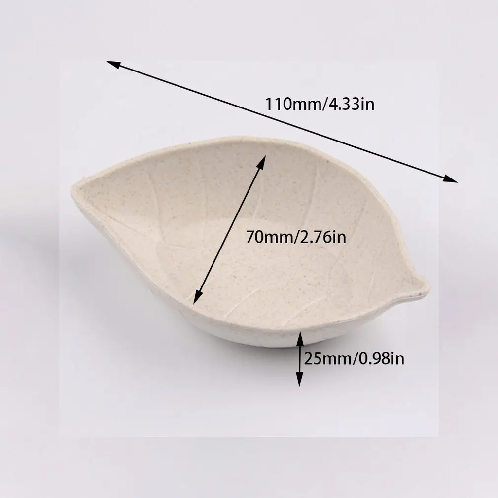 Мини-блюда для приправ, соус, многоцелевой, экологически чистый, пшеничная соломенная форма листьев, окунающее блюдо, блюдце для уксуса/салата