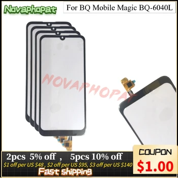Перейти на Алиэкспресс и купить Novaphopat оригинальный черный сенсор для BQ Mobile Magic BQ-6040L 6040L сенсорный экран дигитайзер сенсорная стеклянная линза Панель + трек