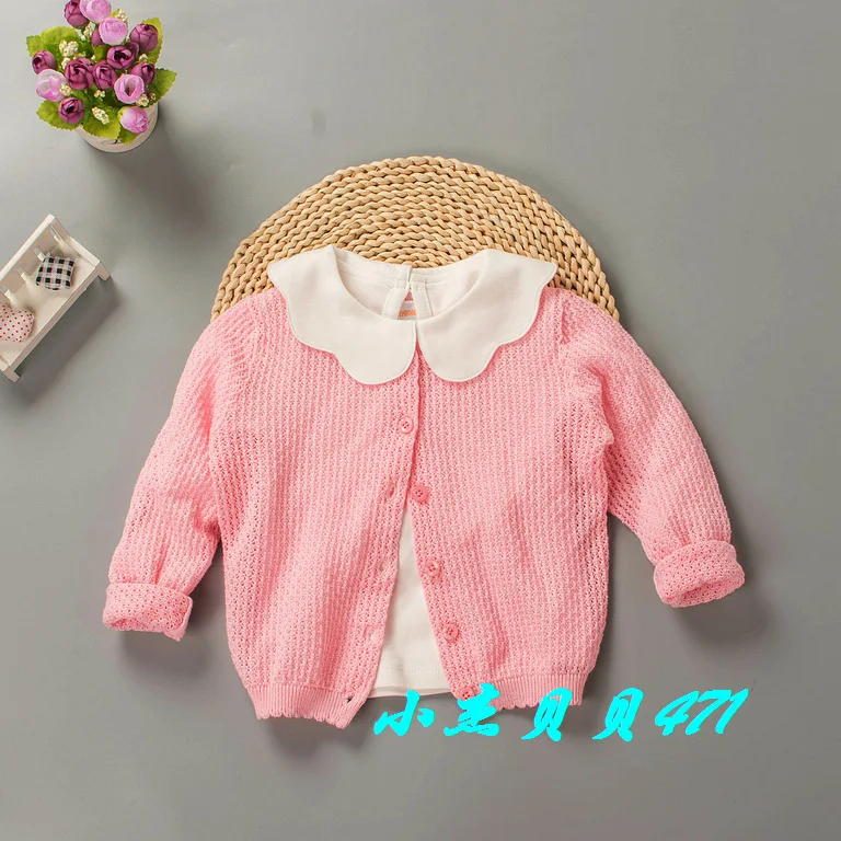 

19 Years Spring And Summer-Kids' Sweater Thin 6 Color Knit 2-5-Year-Old Sweater Hollow out Sweater Cardigan