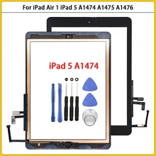 Nouveau 9.7 «Pour iPad Air 1 iPad 5 A1474 A1475 A1476 Capteur de Panneau D'écran Tactile Lcd Avant En Verre Extérieur Écran Tactile Avec Bouton Remplacer=