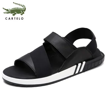 

CARTELO men's sandals summer new non-slip sandals and slippers dual-purpose leather soft bottom casual beach shoes men