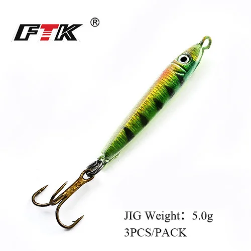 FTK 3PCS/Lot 5g 9g Ice Fishing Lure Sharp Hooks Ice Fishing Hook Winter Jig Wobbler Lure Jerk Bait Hooks - Цвет: 002