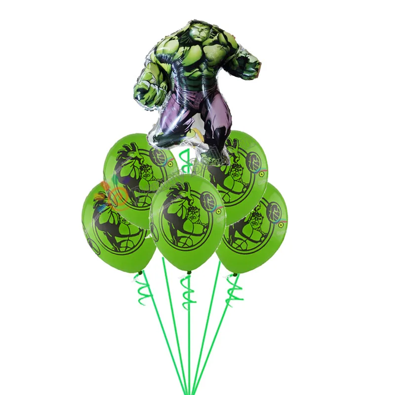 

6pcs The Avengers Hulk Balloon Hulk Latex Balloon 1st Birthday Party Decor Globos Toys For Kids party supplies