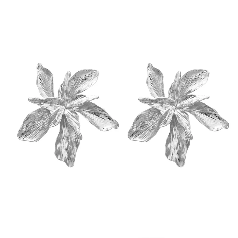 VKME fashion metal big flower earrings jewelry ladies flower earrings classic earrings earrings Brincos party gift - Окраска металла: XLZPCS52-2