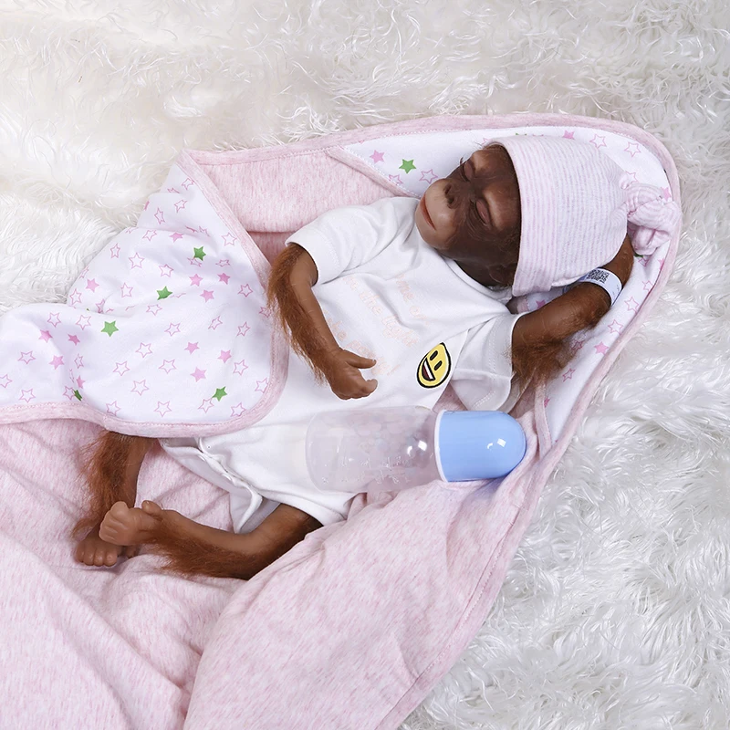48 см ручной работы детальная краска reborn baby Monkey Новорожденный ребенок Коллекционная Macaco boneca высокое качество