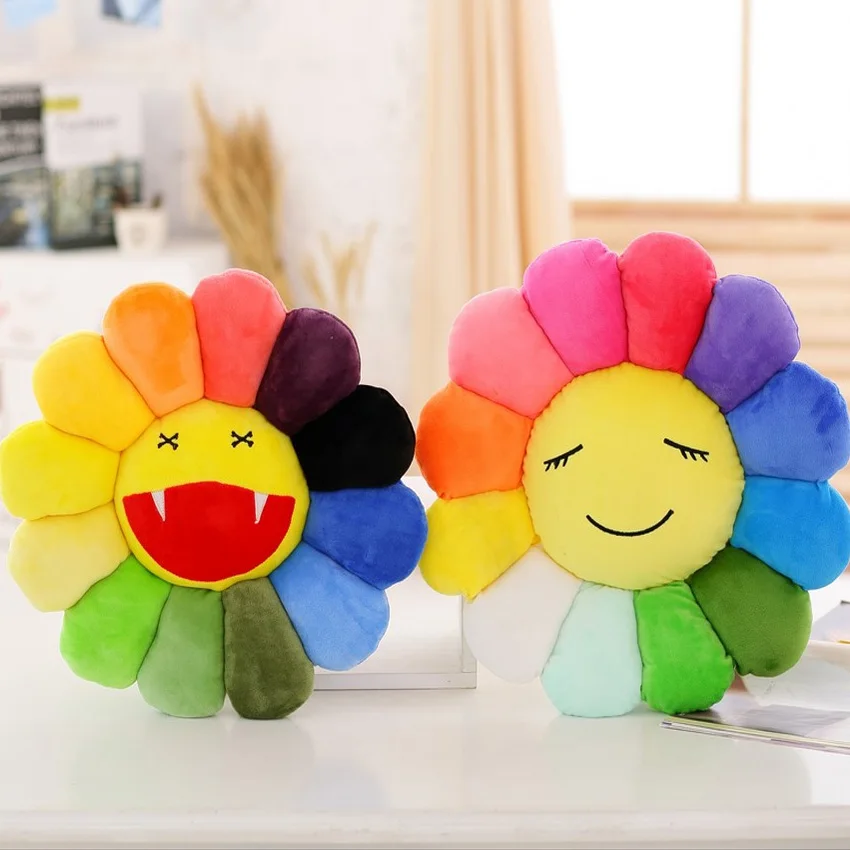 

Double sided 40CM Smile Sun Flower Sunflower Plush Toy Stuffed Doll Soft sofa seat plush pillow baby Room decoration cushion