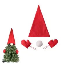 Красная Ткань Искусство Рождественская Елка декоративная шляпа нос перчатки новогодние вечерние Chrsitmas украшения для дома DAD папа Рождество