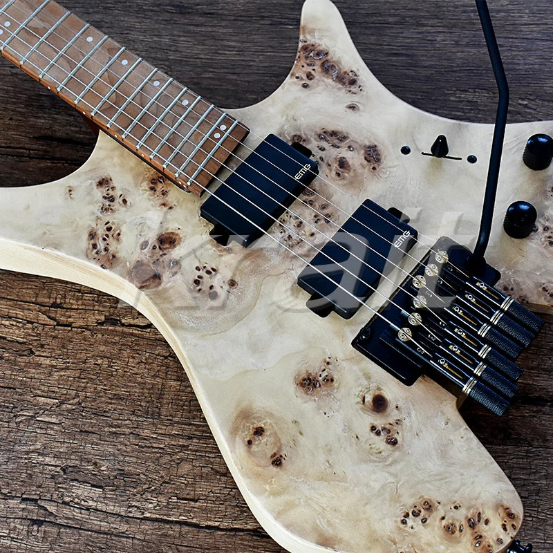 Krait fanned fret безголовая гитара тремоло 6 струнная электрогитара strandberg Пламя клен ясень дерево 5 шт. шеи