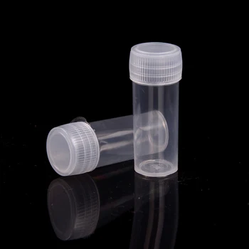

10pcs/pack 5ml Plastic Test Tubes Vials Sample Container Powder Craft Screw Cap Bottles for Office School Chemistry Supplies