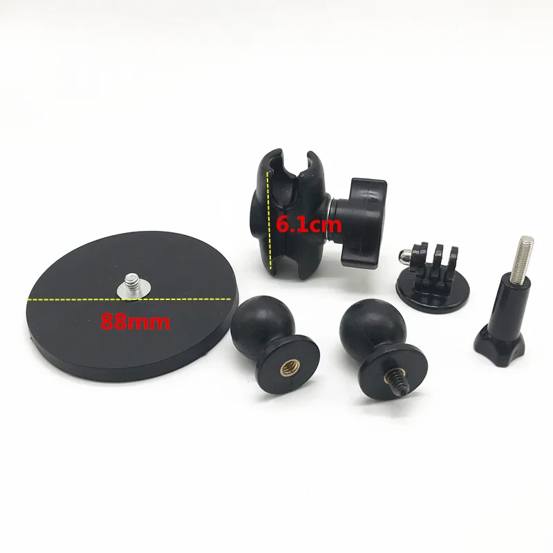 88mm 6in1 kit Магнитный магнитный автомобильный мотоцикл на присоске крепление 1 дюймов шаровое соединение для sony garmin gopro Экшн-камера camcoers osmo смартфон - Цвет: 88mm 6in1 kit