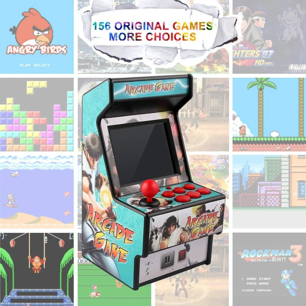 New Retro Mini Arcade Handheld Game Console 16 Bit Game Player Built-in 156 Classic Video Game Console Support TV Output