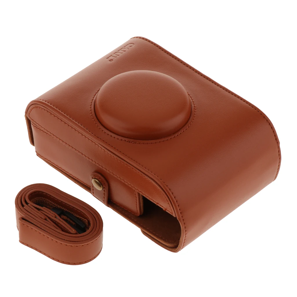 Protective Cover Case Storage Travel Bag with Adjustable Strap For Lomo Automat Instax Camera  - Brown
