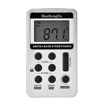 

Mini Handheld Radio Portable FM AM 2 Band Digital Pocket radio Receiver earphone Speaker For Walkman go hiking
