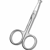 100% New 1pc 3.5" Stainless Steel Mini Portable Curved Mustache Nose Ear Hair Remover Scissor Trimmer Safety Tips 1