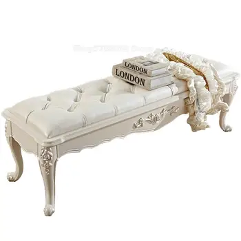 

European bed stool simple modern solid wood sofa bed front stool bedroom wear shoe bed couch bench shoes bench